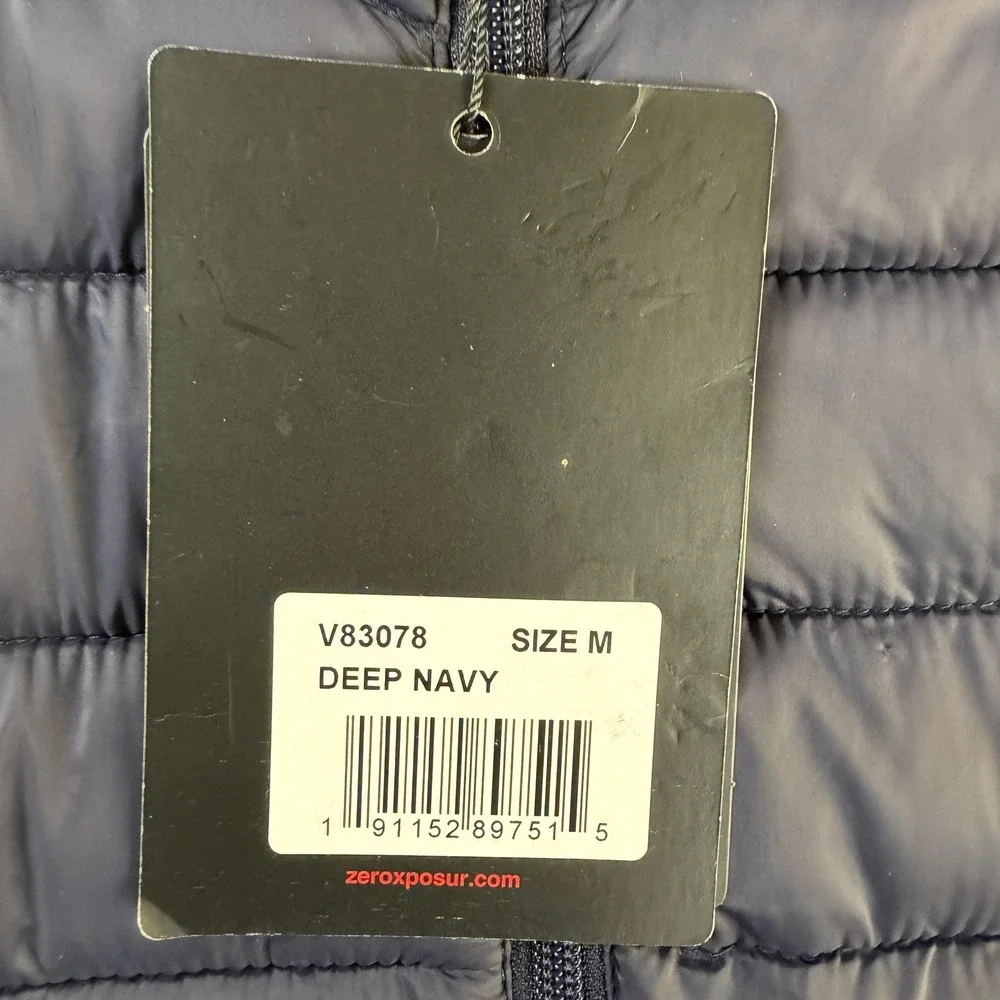 ZeroXposur Jacket Mens Medium Blue Puffer Lightweight Insulated Lined V83078